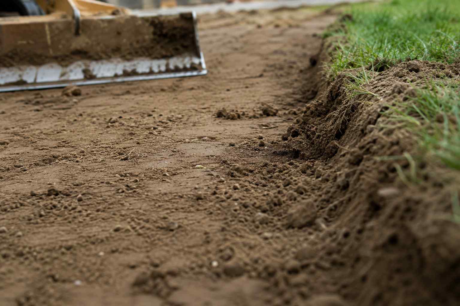 Krupan plan skidanja prvog sloja zemlje prilikom betoniranja.